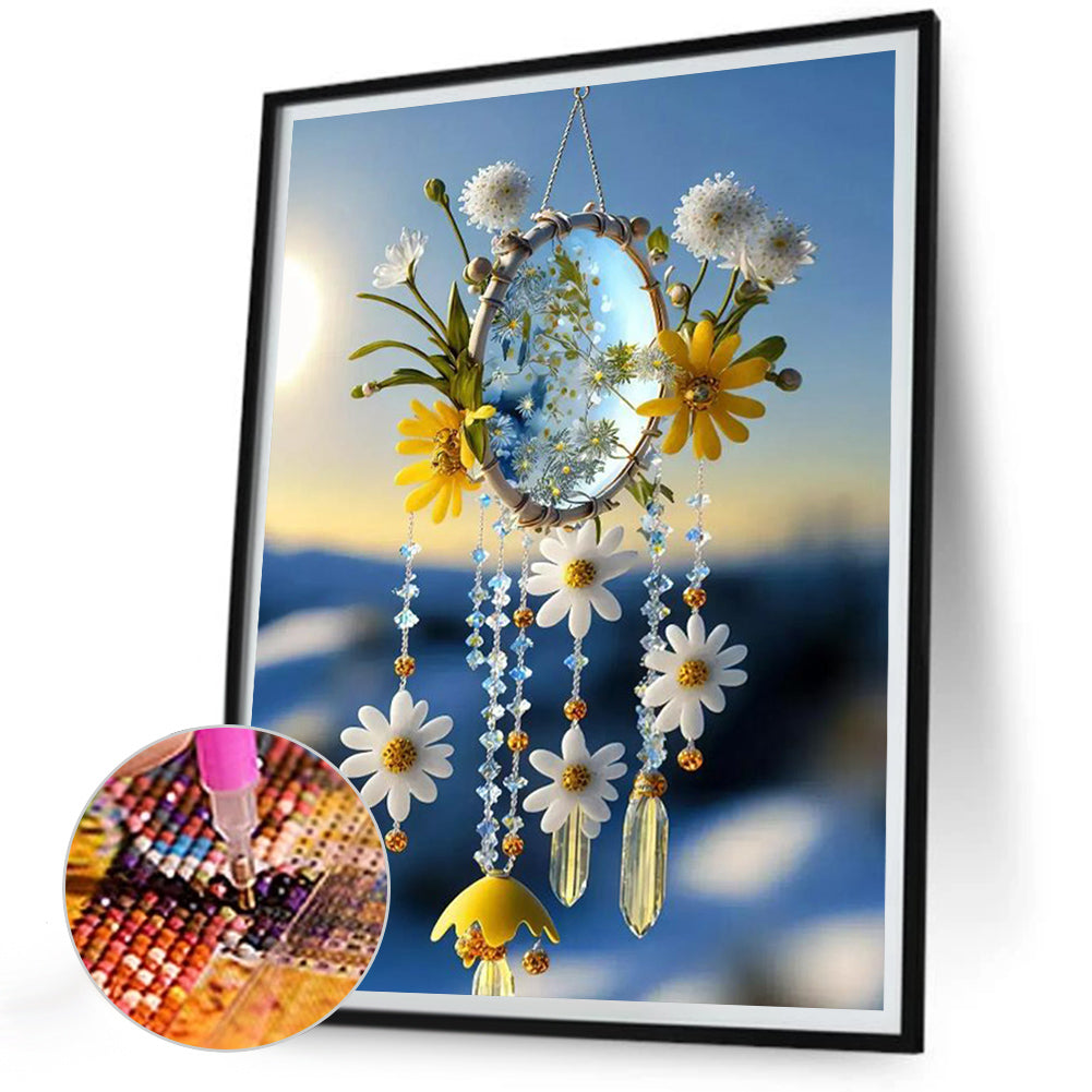 Flower Wind Chime - Full Round Drill Diamond Painting 30*40CM