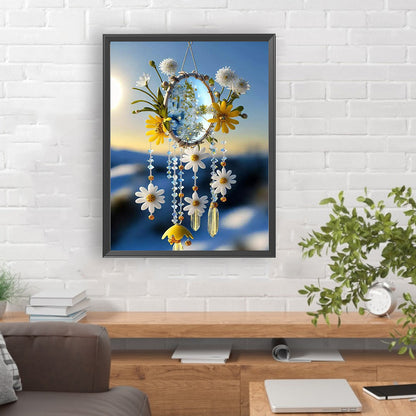 Flower Wind Chime - Full Round Drill Diamond Painting 30*40CM