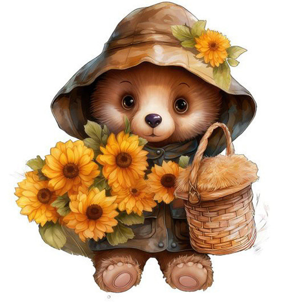 Sunflower Bear - Full Square Drill Diamond Painting 30*30CM