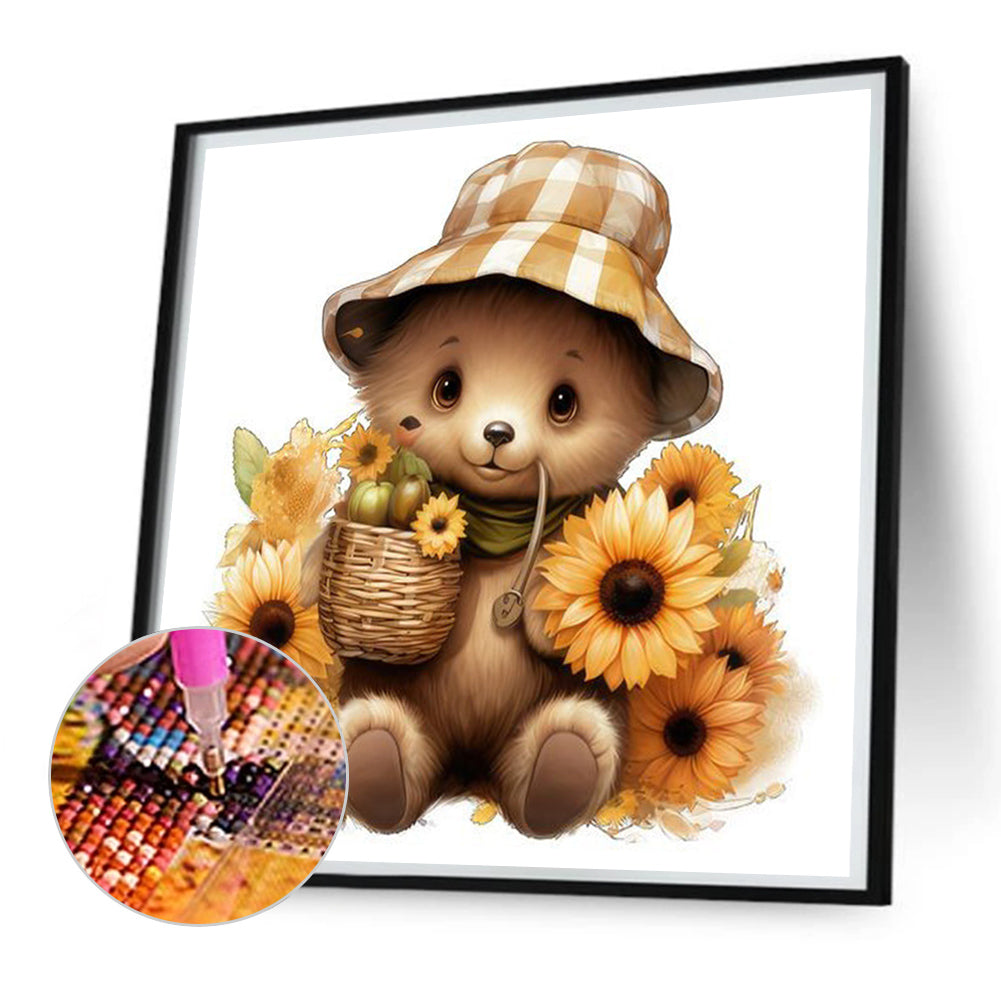 Sunflower Bear - Full Square Drill Diamond Painting 30*30CM