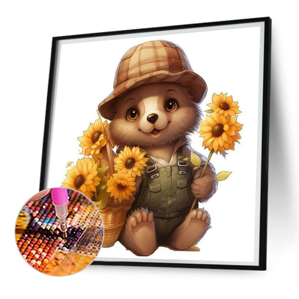 Sunflower Bear - Full Square Drill Diamond Painting 30*30CM