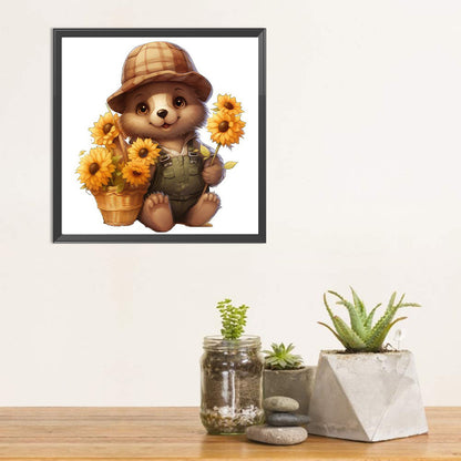 Sunflower Bear - Full Square Drill Diamond Painting 30*30CM