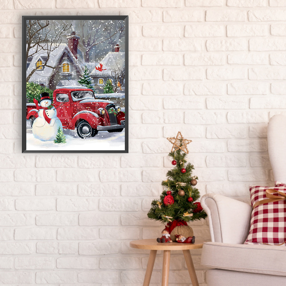 Christmas Snowman - Full Round Drill Diamond Painting 30*40CM