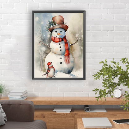 Christmas Snowman - Full Round Drill Diamond Painting 30*40CM