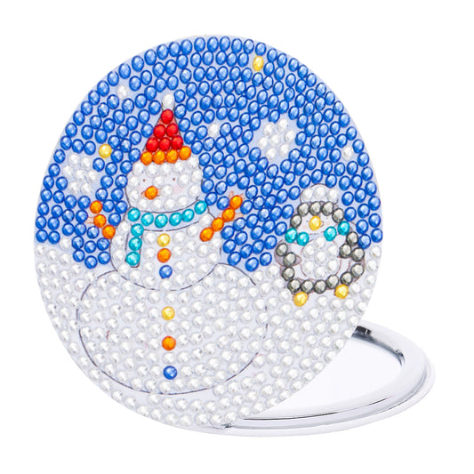 Double Sided Diamond Art Mirror for Adults Kids Beginners (Snowman #1)