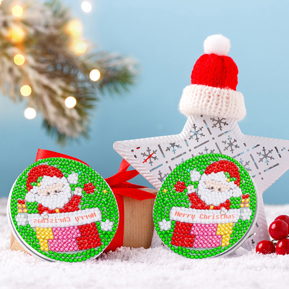 Double Sided Diamond Art Mirror for Adults Kids Beginners (Santa #5)