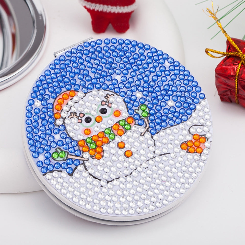 Double Sided Diamond Art Mirror for Adults Kids Beginners (Snowman #6)