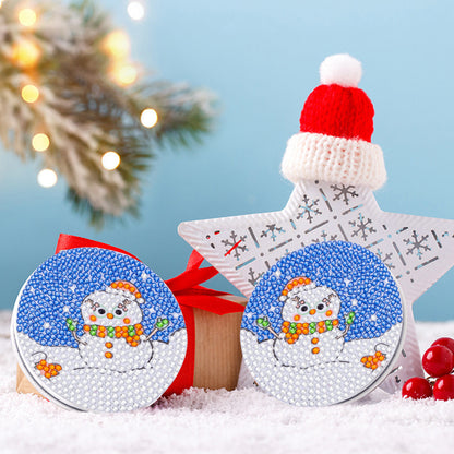 Double Sided Diamond Art Mirror for Adults Kids Beginners (Snowman #6)