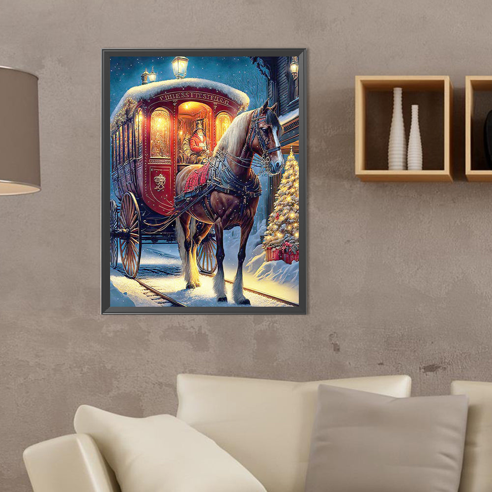 Christmas Carriage - Full Round Drill Diamond Painting 30*40CM