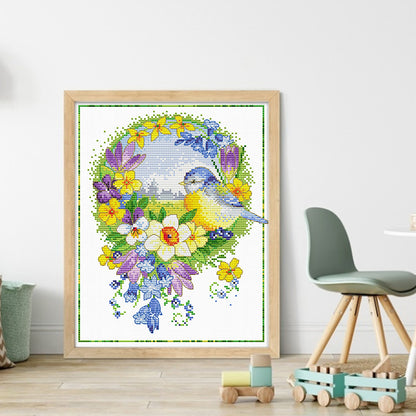 Flowers And Birds 1 - 11CT Stamped Cross Stitch 35*40CM£¨Spring£©