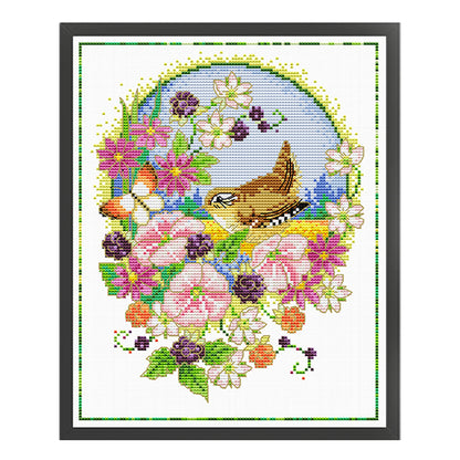 Flowers And Birds 2 - 11CT Stamped Cross Stitch 35*40CM£¨Spring£©