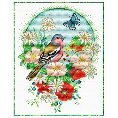 Flowers And Birds 3 - 11CT Stamped Cross Stitch 35*40CM£¨Spring£©