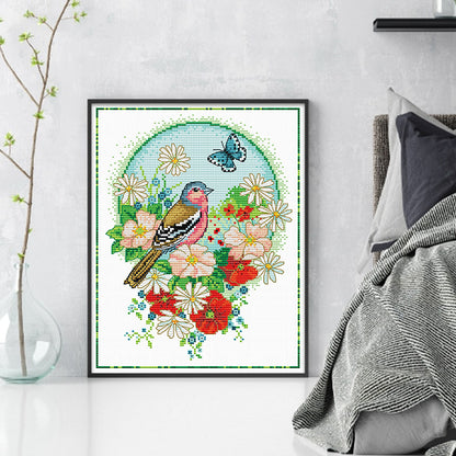 Flowers And Birds 3 - 11CT Stamped Cross Stitch 35*40CM£¨Spring£©