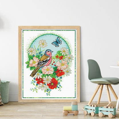 Flowers And Birds 3 - 11CT Stamped Cross Stitch 35*40CM£¨Spring£©