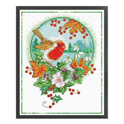 Flowers And Birds 4 - 11CT Stamped Cross Stitch 35*40CM£¨Spring£©