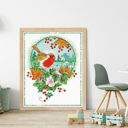 Flowers And Birds 4 - 11CT Stamped Cross Stitch 35*40CM£¨Spring£©