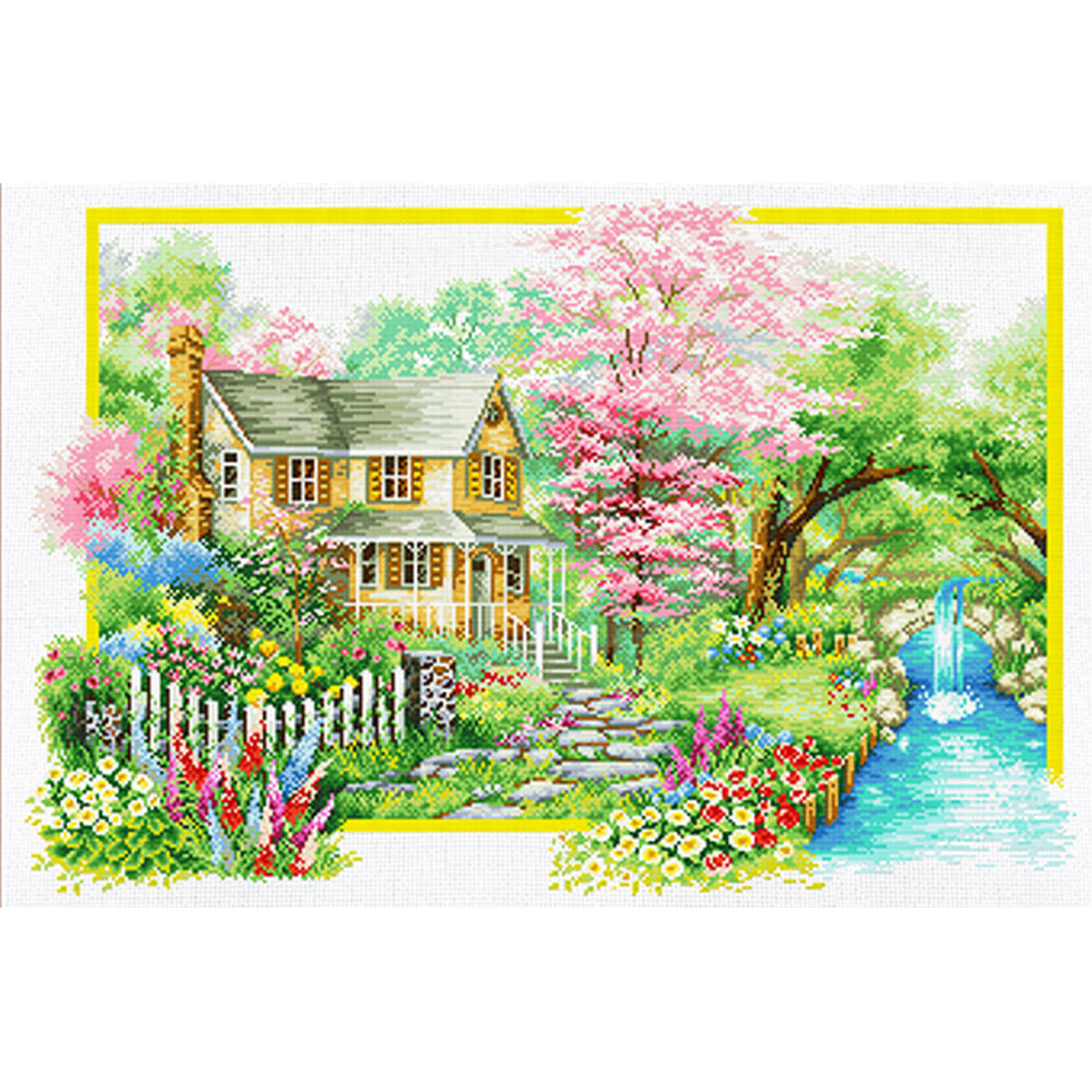 Four Seasons Home-Spring - 11CT Stamped Cross Stitch 85*60CM£¨Spring£©