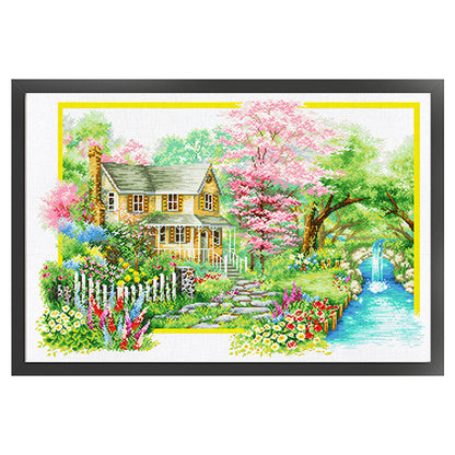 Four Seasons Home-Spring - 11CT Stamped Cross Stitch 85*60CM£¨Spring£©