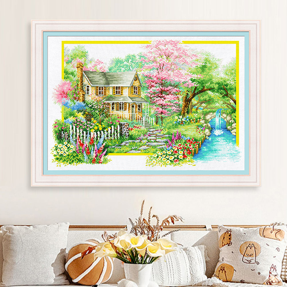 Four Seasons Home-Spring - 11CT Stamped Cross Stitch 85*60CM£¨Spring£©