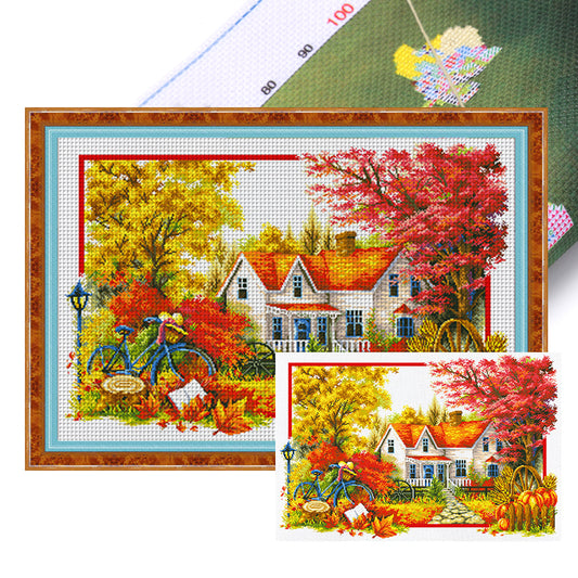 Four Seasons Home-Autumn - 11CT Stamped Cross Stitch 85*60CM£¨Spring£©