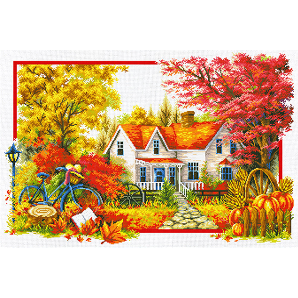 Four Seasons Home-Autumn - 11CT Stamped Cross Stitch 85*60CM£¨Spring£©