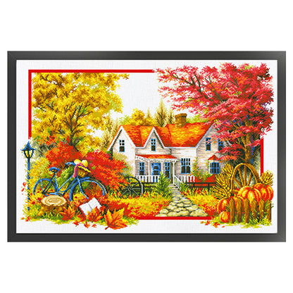 Four Seasons Home-Autumn - 11CT Stamped Cross Stitch 85*60CM£¨Spring£©