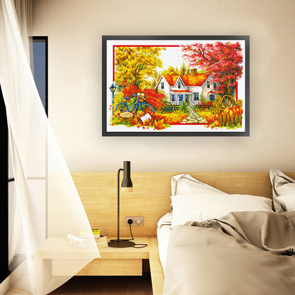 Four Seasons Home-Autumn - 11CT Stamped Cross Stitch 85*60CM£¨Spring£©