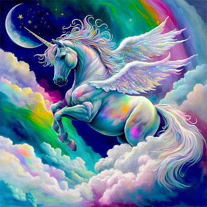 Rainbow Unicorn - Full AB Drill Round Diamond Painting 40*40CM