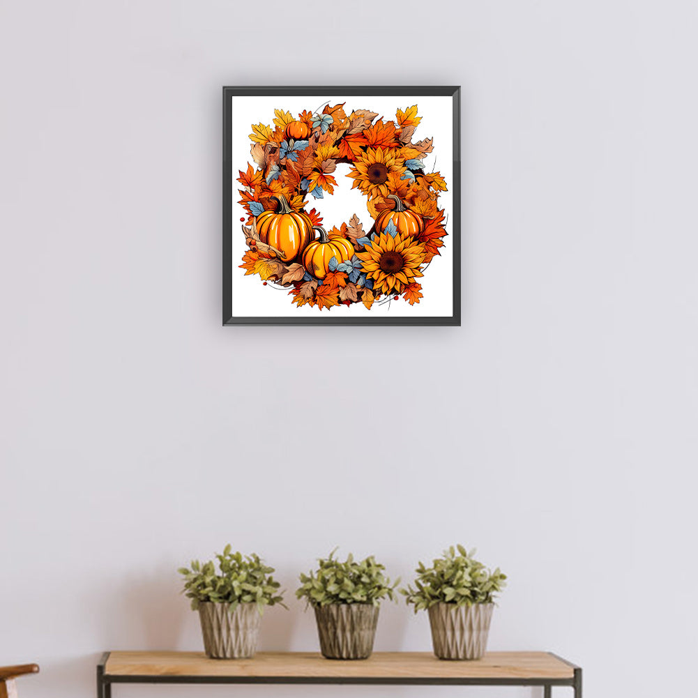 Pumpkin Garland - Full Round Drill Diamond Painting 30*30CM