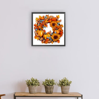 Pumpkin Garland - Full Round Drill Diamond Painting 30*30CM