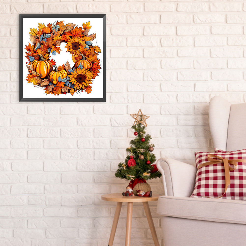 Pumpkin Garland - Full Round Drill Diamond Painting 30*30CM