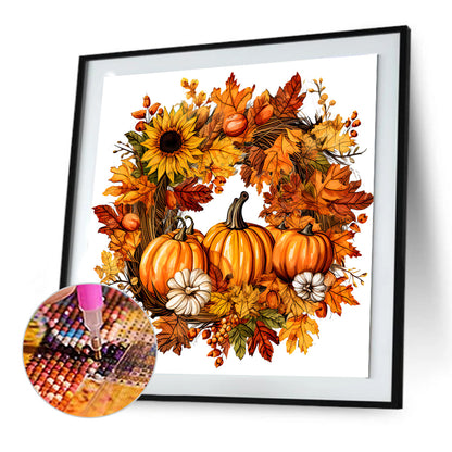 Pumpkin Garland - Full Round Drill Diamond Painting 30*30CM