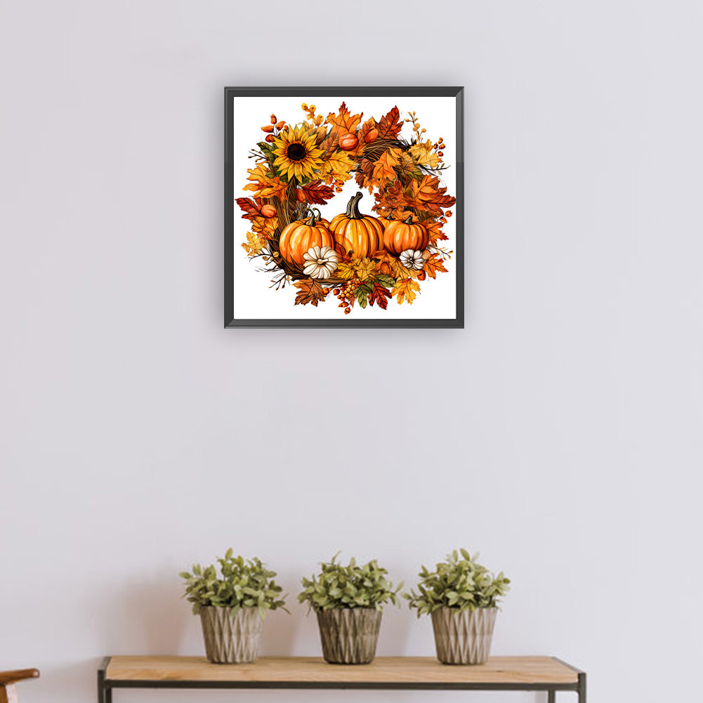 Pumpkin Garland - Full Round Drill Diamond Painting 30*30CM