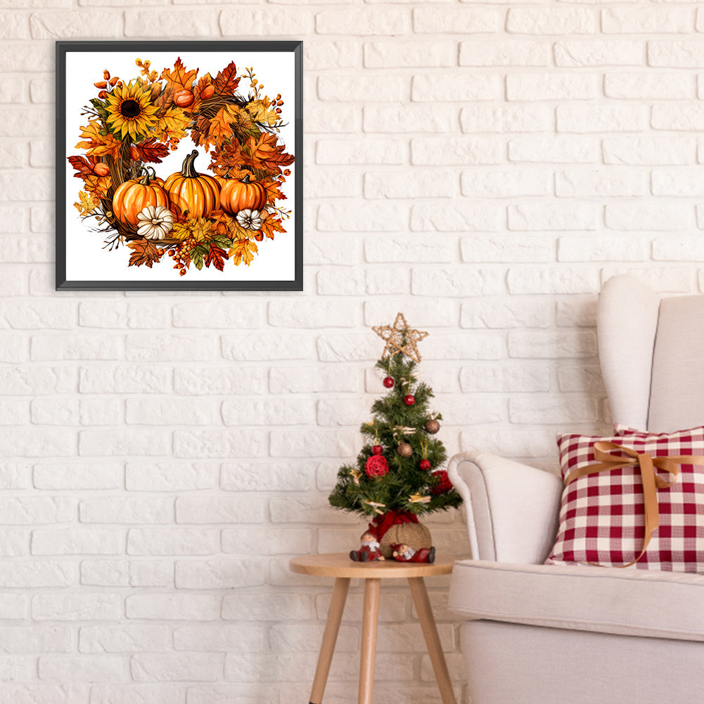 Pumpkin Garland - Full Round Drill Diamond Painting 30*30CM