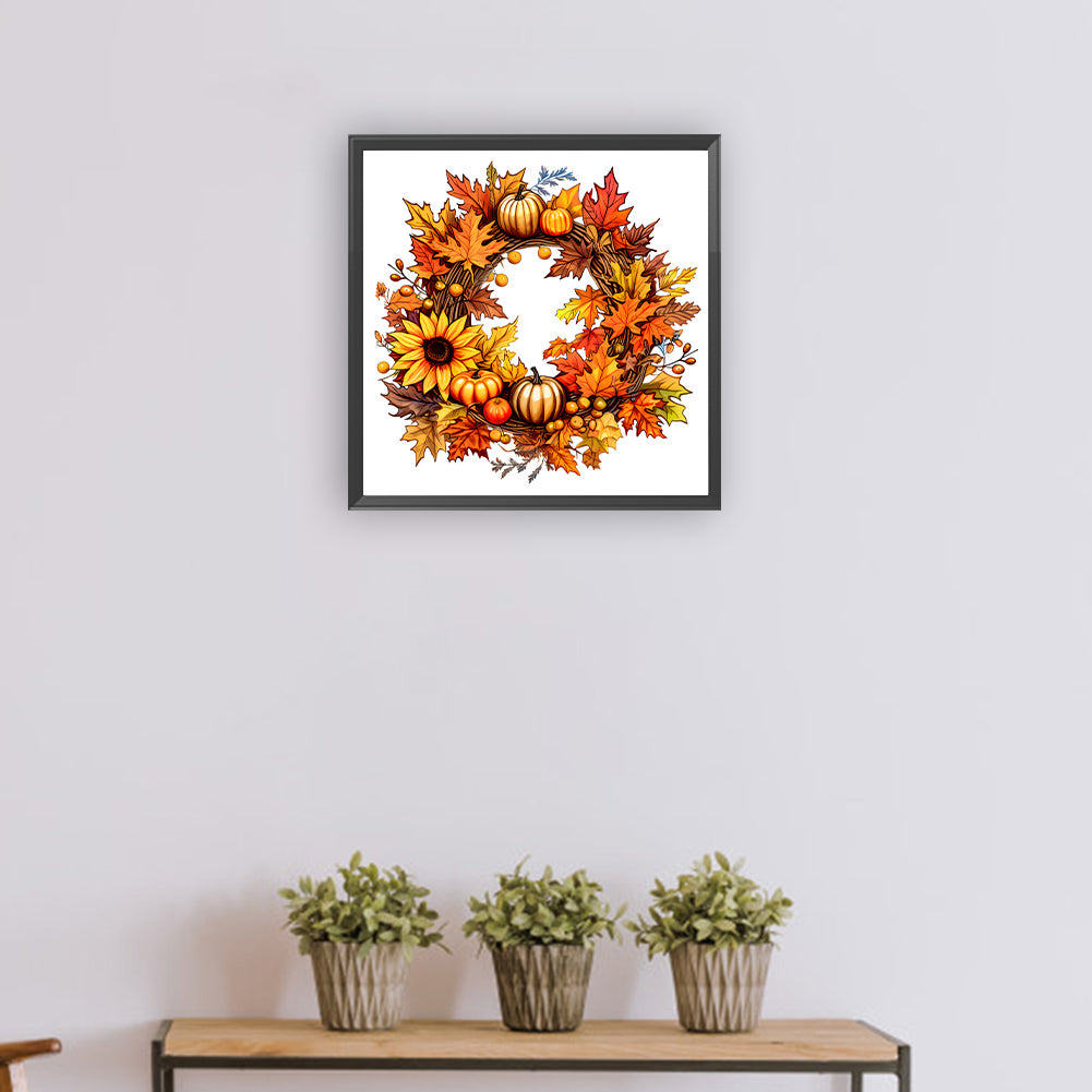 Pumpkin Garland - Full Round Drill Diamond Painting 30*30CM