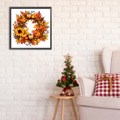 Pumpkin Garland - Full Round Drill Diamond Painting 30*30CM