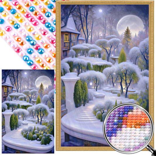 Garden In The Snow - Full Round Drill Diamond Painting 50*80CM