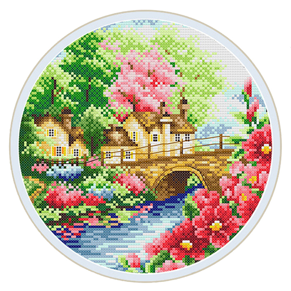 Spring - 11CT Stamped Cross Stitch 35*35CM£¨Spring£©