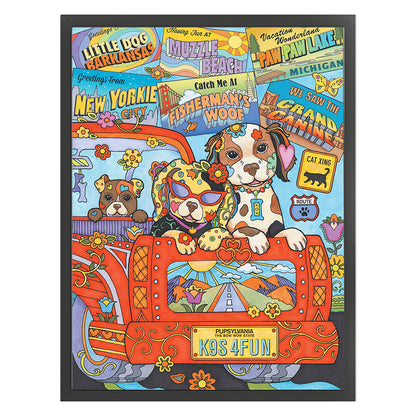 Illustration Dog - 11CT Stamped Cross Stitch 40*55CM