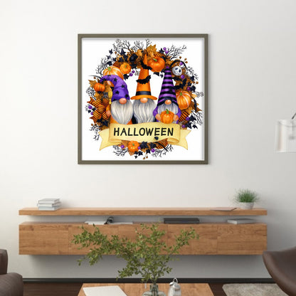 Autumn Gnome Wreath - 11CT Stamped Cross Stitch 40*40CM