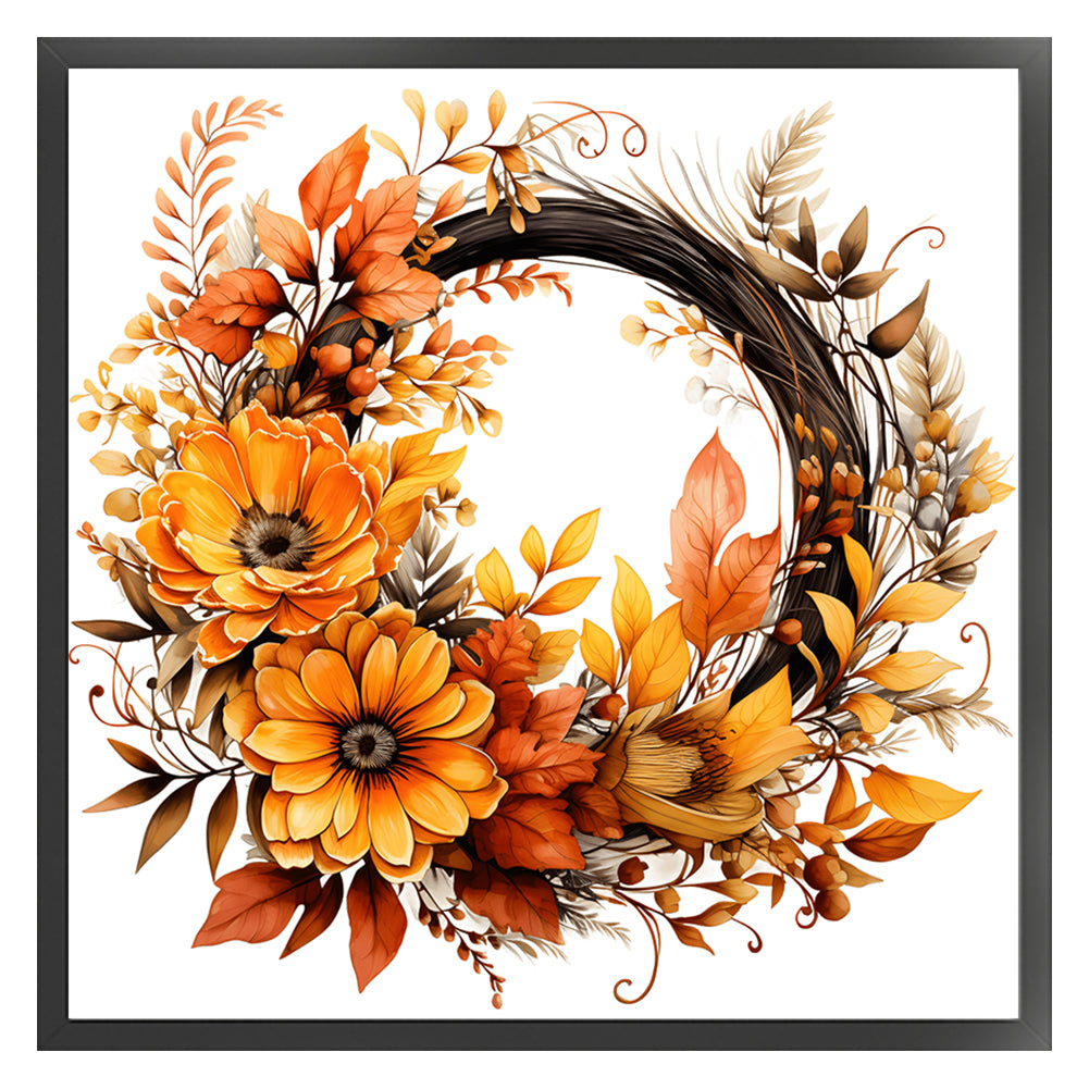 Autumn Wreath - 11CT Stamped Cross Stitch 40*40CM
