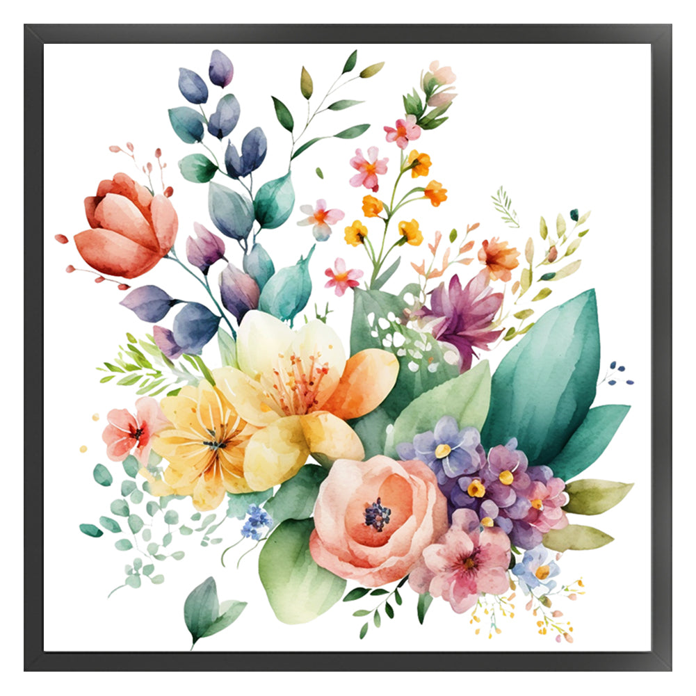 Watercolor Flowers - 11CT Stamped Cross Stitch 45*45CM