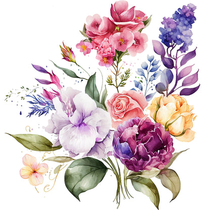Watercolor Flowers - 11CT Stamped Cross Stitch 45*45CM