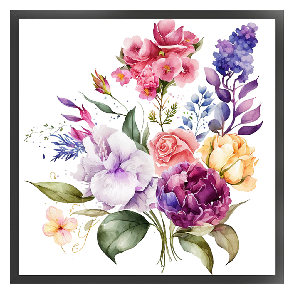 Watercolor Flowers - 11CT Stamped Cross Stitch 45*45CM
