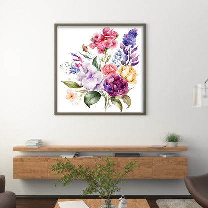 Watercolor Flowers - 11CT Stamped Cross Stitch 45*45CM