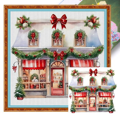 Christmas Shop - 11CT Stamped Cross Stitch 50*50CM