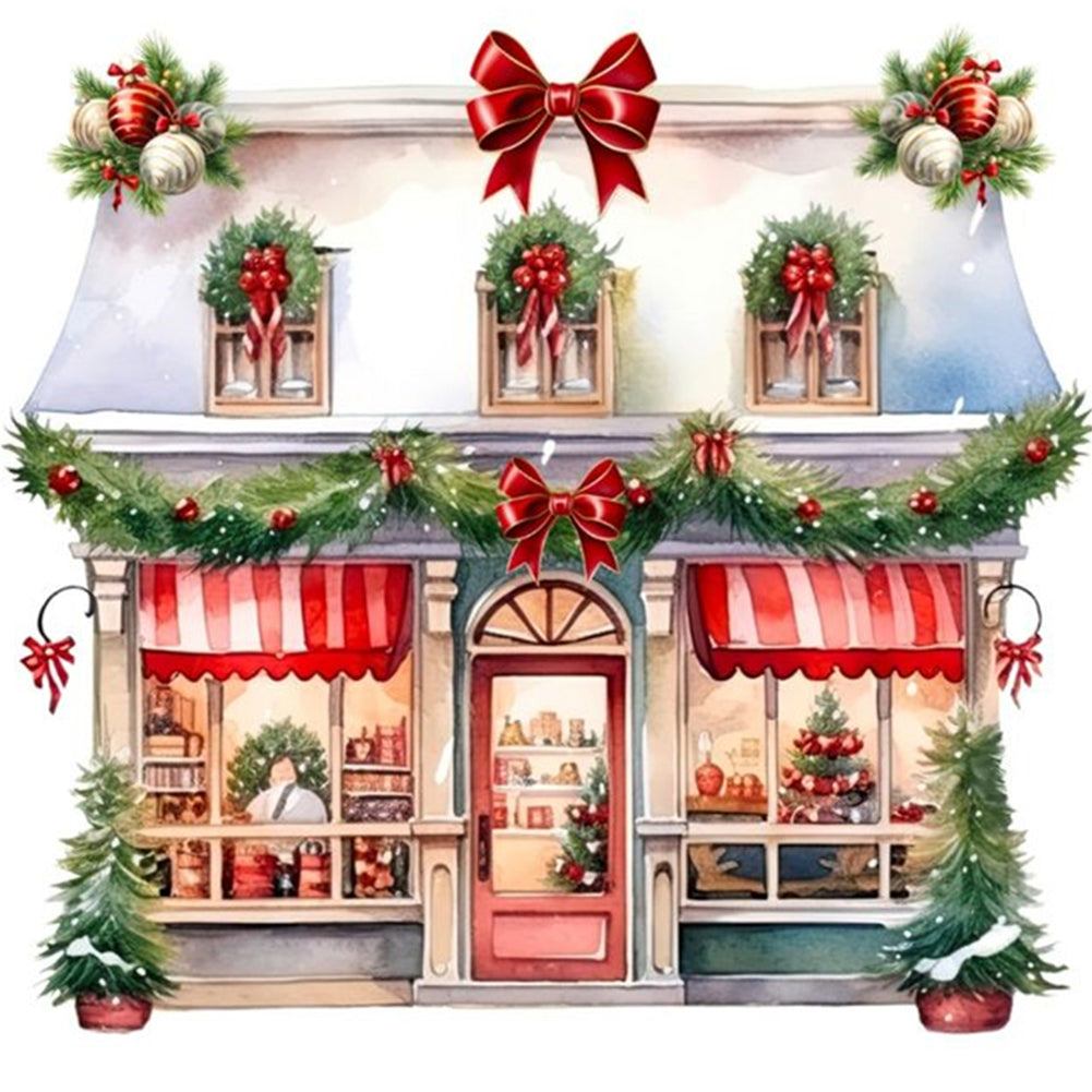 Christmas Shop - 11CT Stamped Cross Stitch 50*50CM