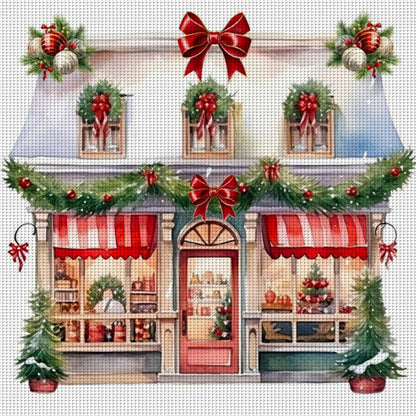 Christmas Shop - 11CT Stamped Cross Stitch 50*50CM