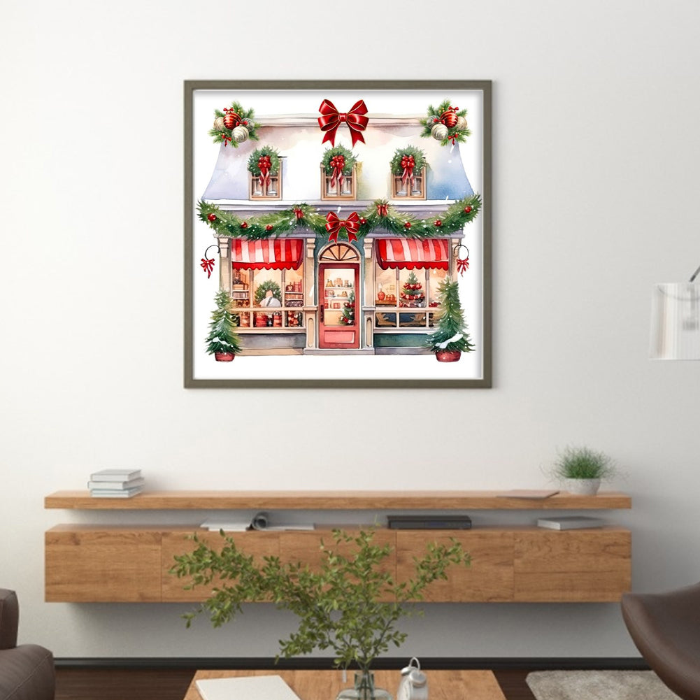 Christmas Shop - 11CT Stamped Cross Stitch 50*50CM