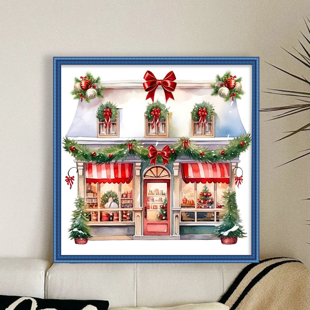 Christmas Shop - 11CT Stamped Cross Stitch 50*50CM